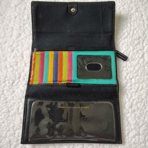 Fossil Genuine Leather Women's Tri-fold Black Wallet with Additional Ins…